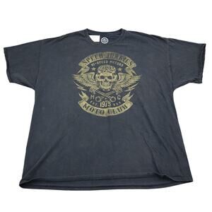 ODM Shirt Mens 3XL Black Short Sleeve Crew Neck Graphic Casual T Shirt